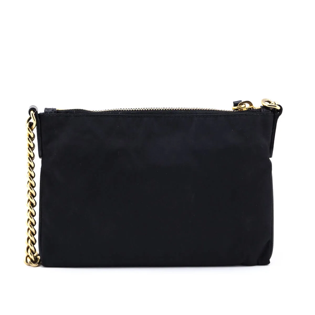 Prada Black Nylon & Saffiano Oro Crossbody
