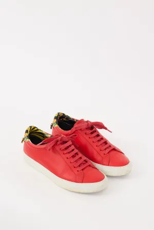 Red & Multicolour Leather Urban Street Low Sneaker