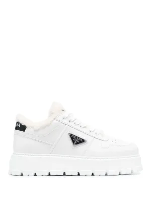 Triangle-plaque chunky sneakers