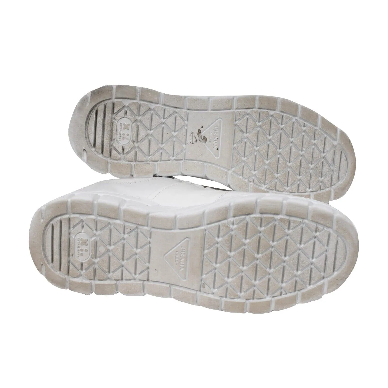 White Leather Triangle Logo Chunky Sneakers